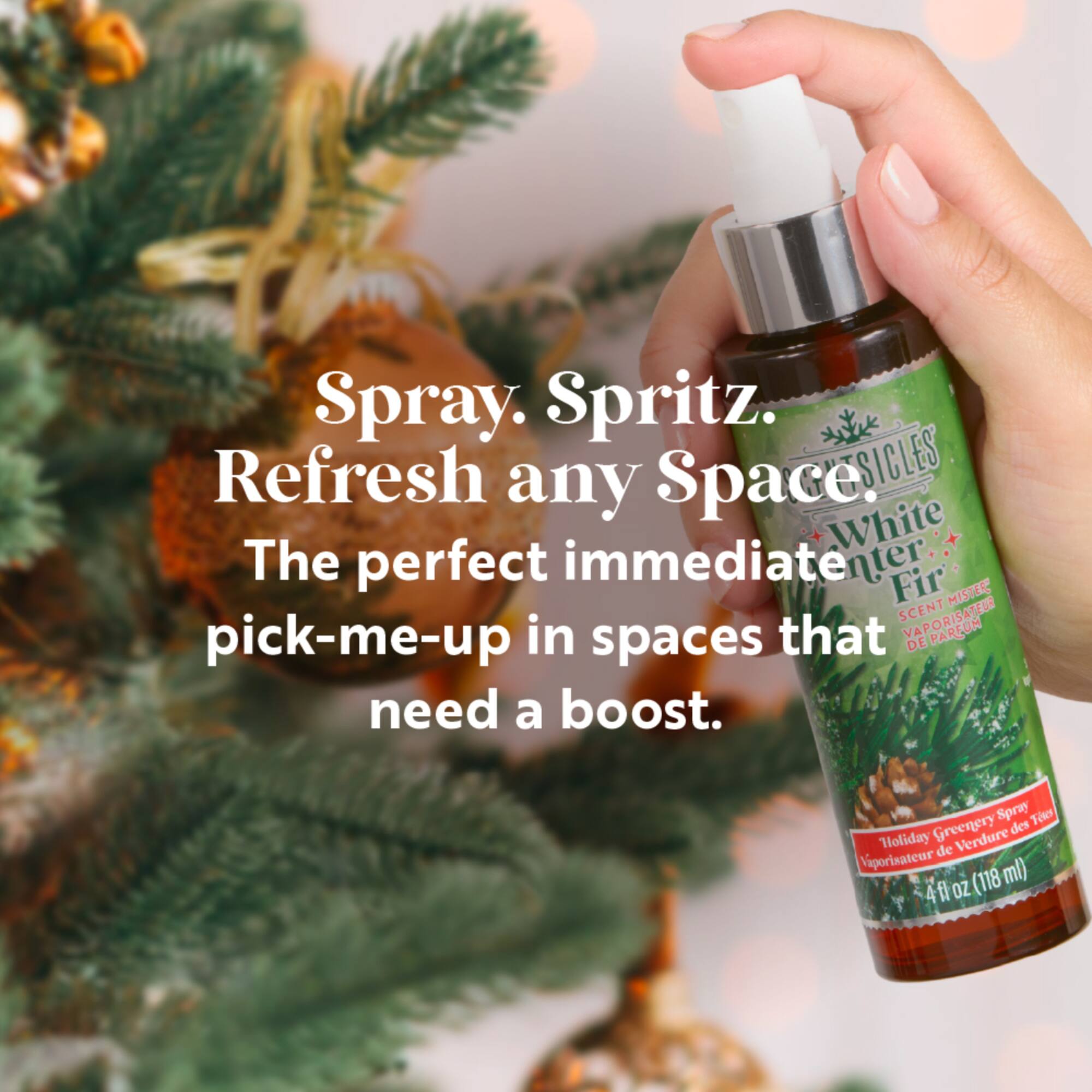 Scentsicles Scent Mister White Winter Fir, Snowberry Pine, Spiced Pine Cones, 3 pack